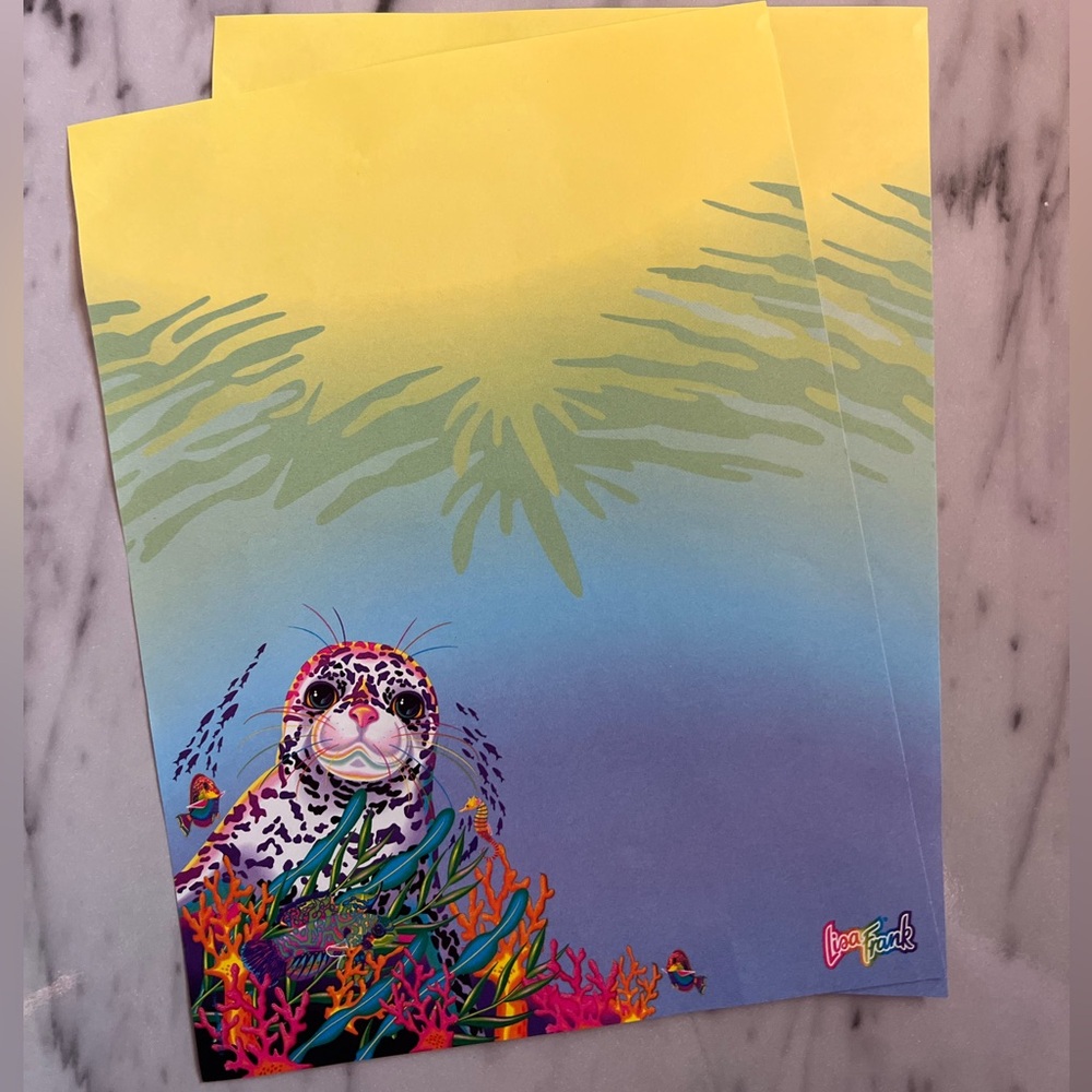 Lisa Frank Skeeter Seal Stationery Sheets